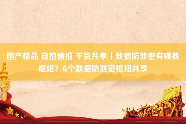 国产精品 自拍偷拍 干货共享｜数据防泄密有哪些枢纽？6个数据防泄密枢纽共享