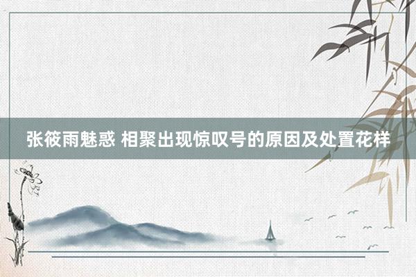 张筱雨魅惑 相聚出现惊叹号的原因及处置花样