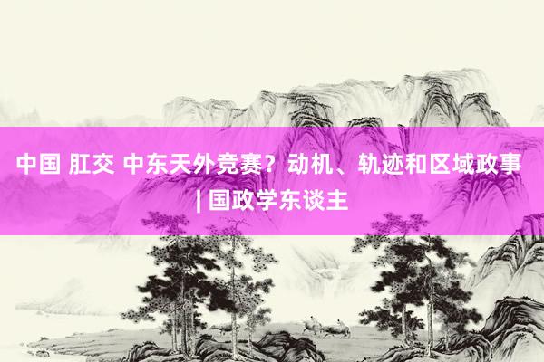 中国 肛交 中东天外竞赛？动机、轨迹和区域政事 | 国政学东谈主