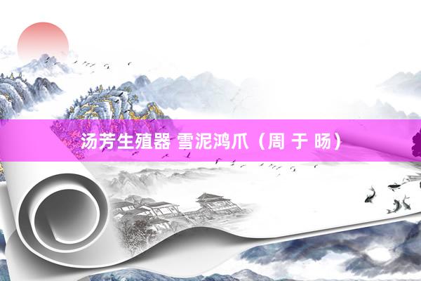 汤芳生殖器 雪泥鸿爪（周 于 旸）